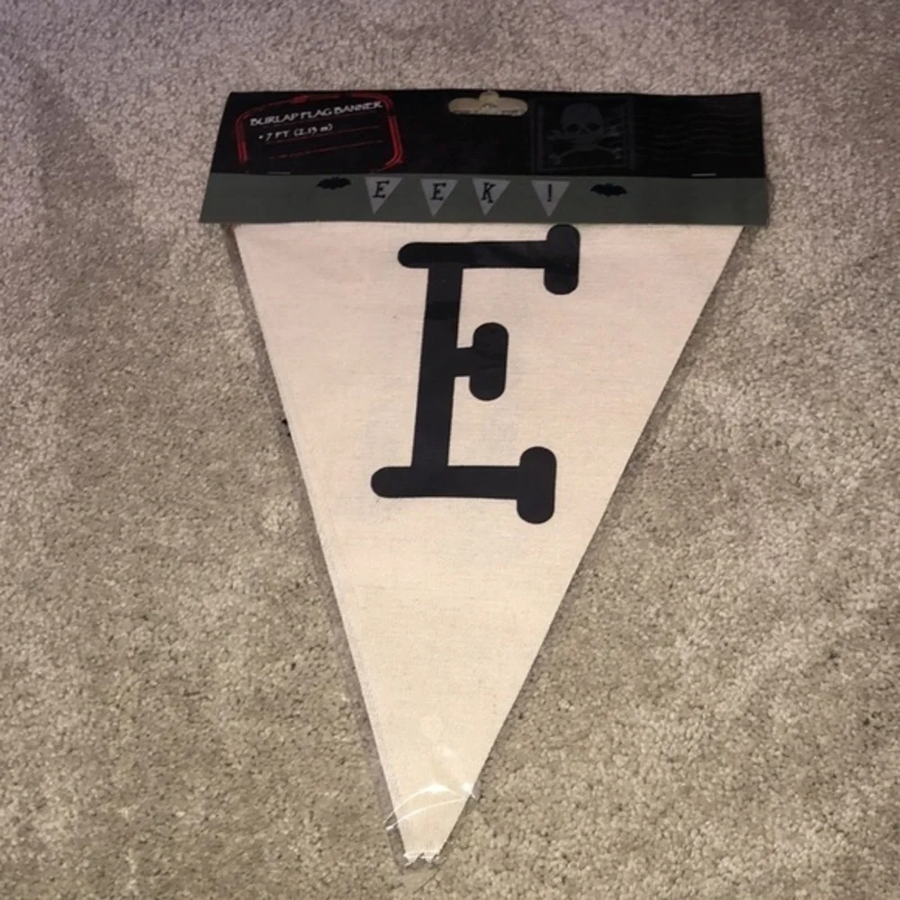 EEK Halloween‎ Burlap Flag Garland Banner 7 Ft Bats